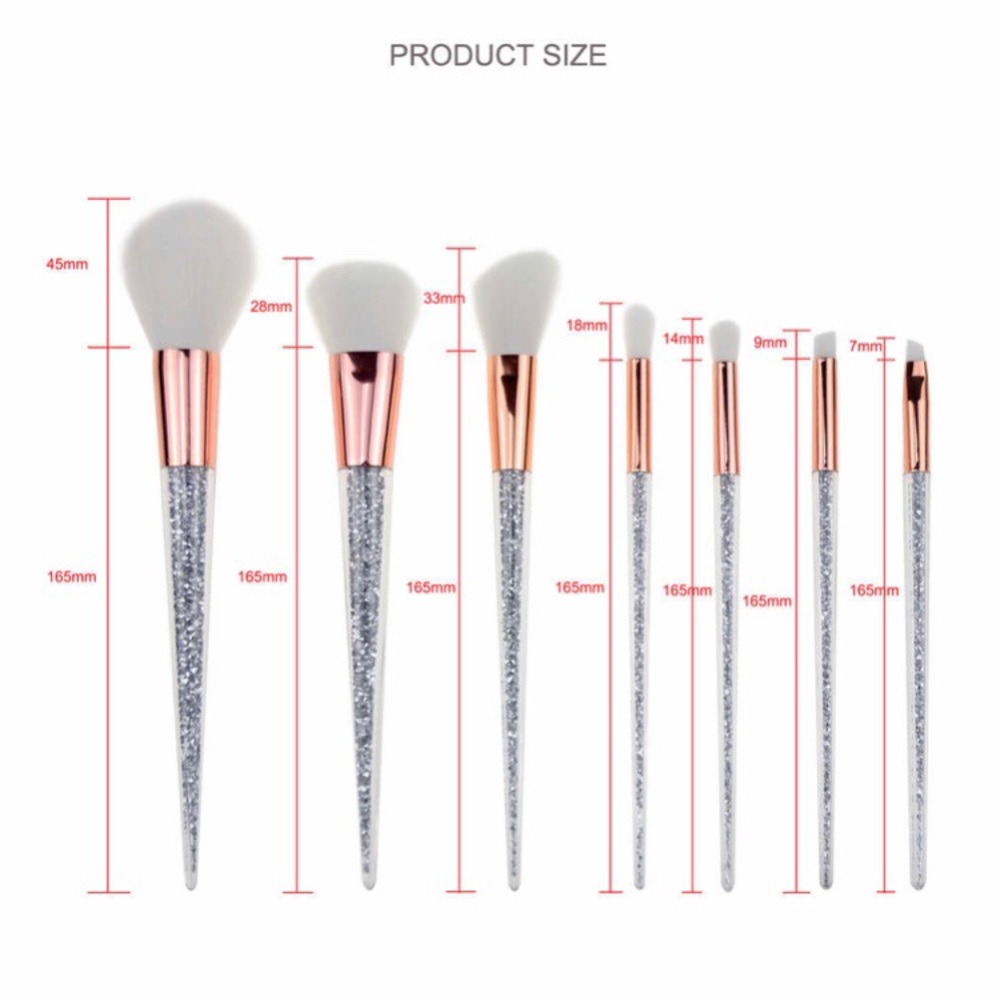 Diamanté Crystals Bling Makeup Brush Set 7…
